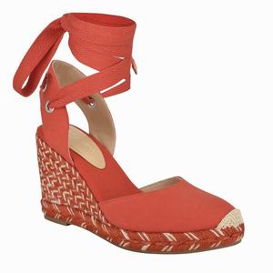 Nine West Friend Ankle Wrap Espadrille Wedge Sandals - Red - Ireland (IR1864925)